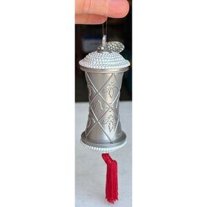 VINTAGE 2000 Millennium Time Capsule Christmas Ornament Silver Handcrafted 6"